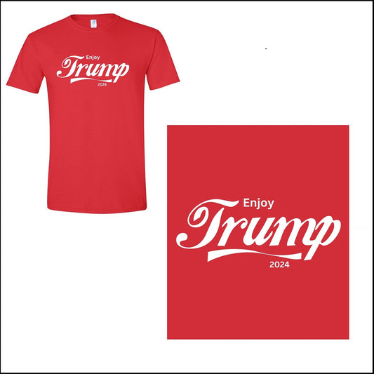 Enjoy TRUMP 2024 - Coca Cola Font - Short Sleeve T-Shirt
