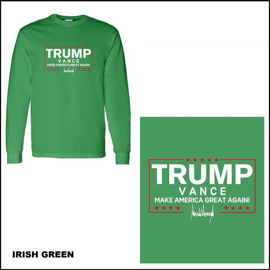 Trump Vance Make America Great Again with Signature 2024 - Long Sleeve T-Shirt