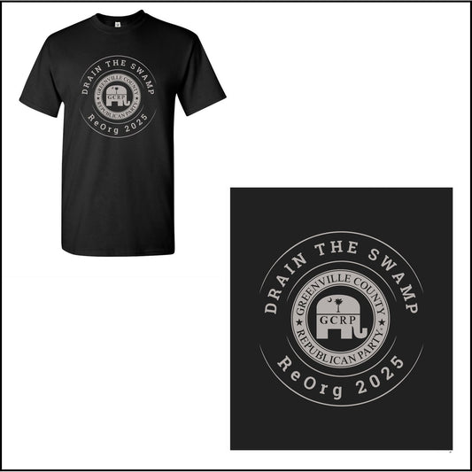 GCRP Drain The Swamp ReOrg2025 Black T-Shirt