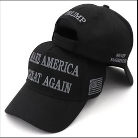 Dark MAGA Make America Great Again Silver TRUMP Hat