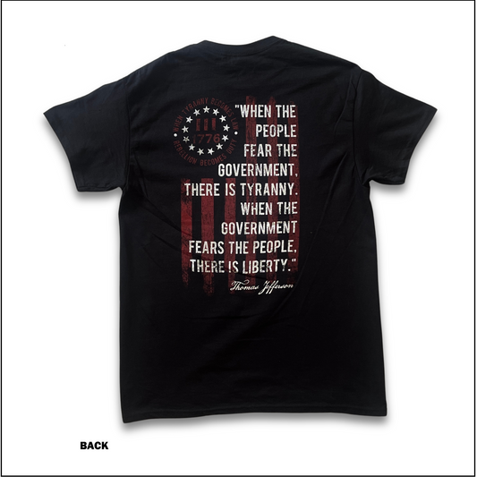 1776 III - When Tyranny Becomes Law Rebellion Becomes Duty - Short Sleeve T-Shirt - BLACK