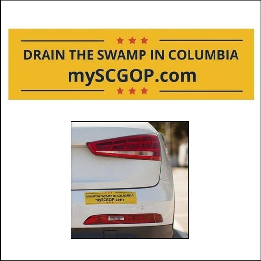 mySCGOP.com Drain The Swamp in Columbia Bumper Sticker
