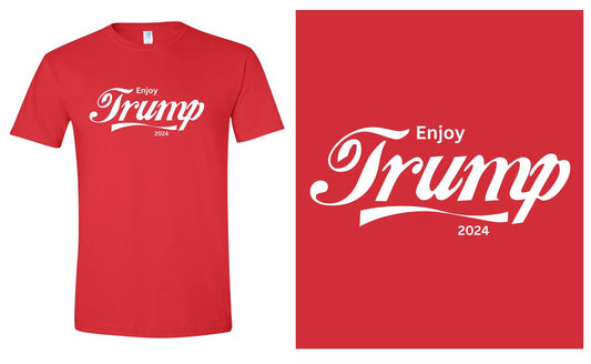 Enjoy Trump Coca Cola Font Victory 2024 Short Sleeve T-Shirt