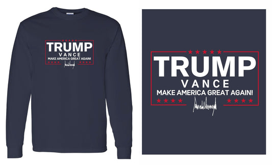 Trump Vance 2024 MAGA Signature Long Sleeve T-Shirt